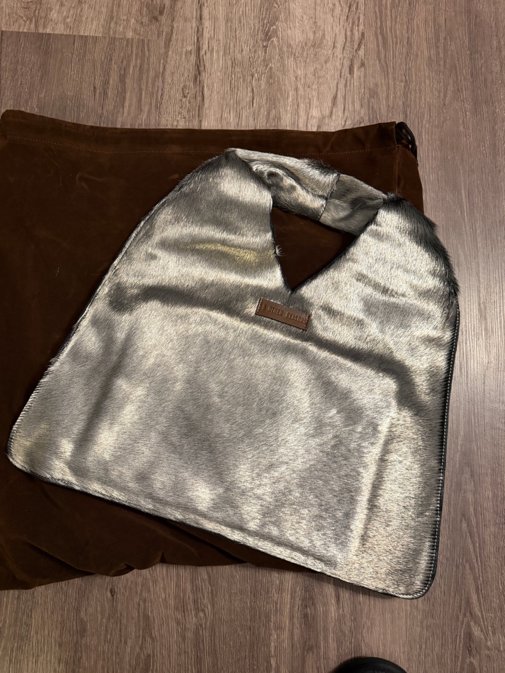 8 Other Reasons Silver Pony Hair Leather Bag